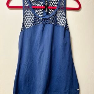 90 Degree By Reflex Blue and White Athletic Tank Top